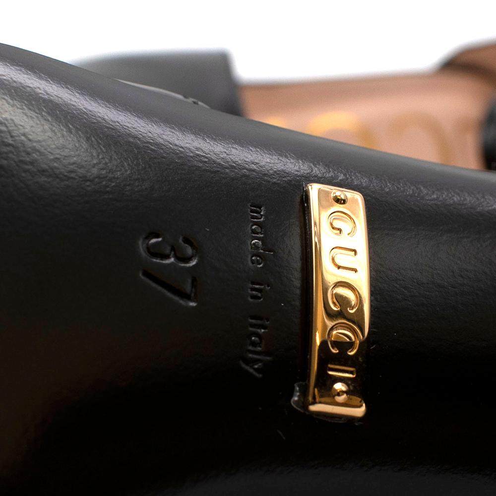 Gucci Black Patent Leather Indya Cutout Pumps - Size 37 5