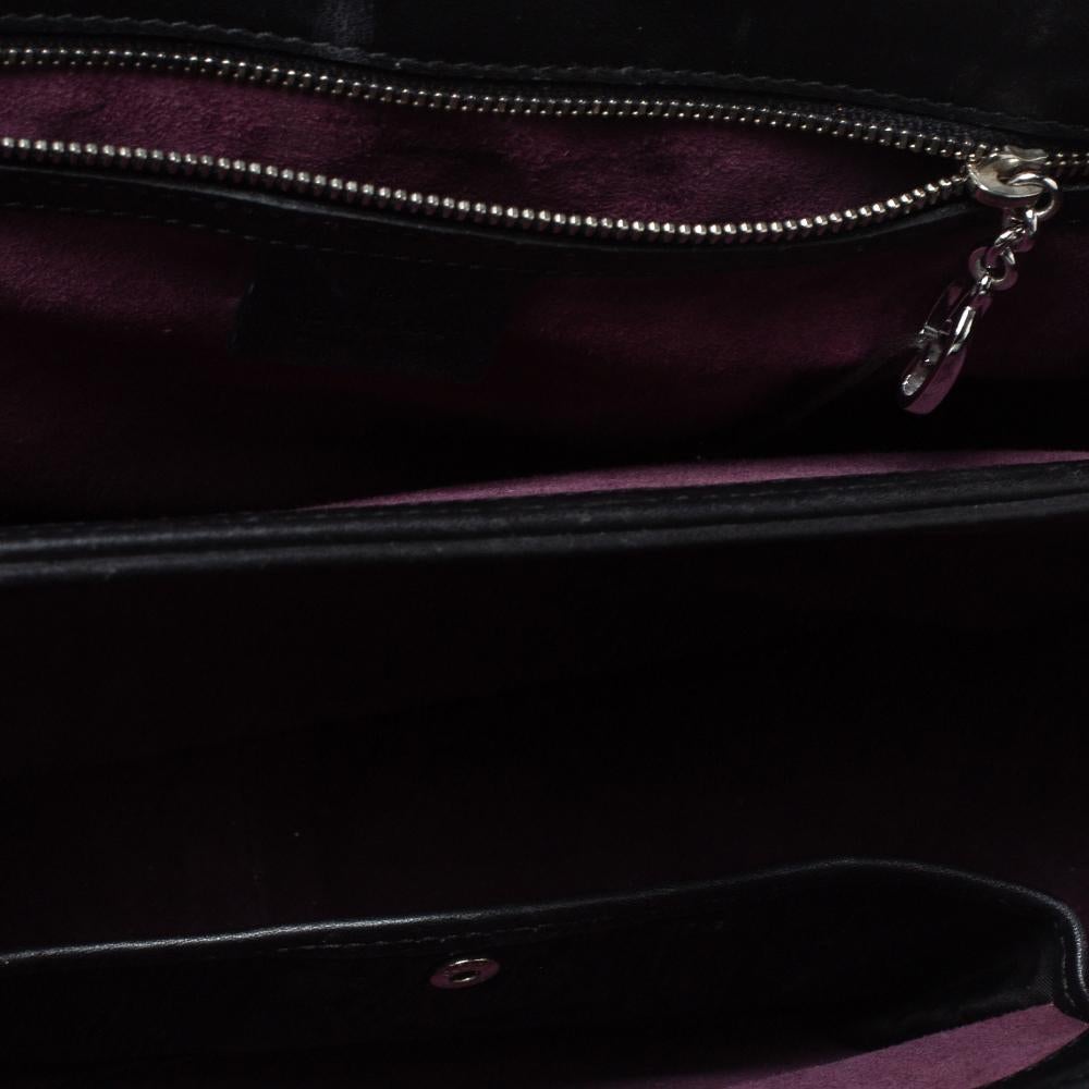 Gucci Black Patent Leather Lady Lock Bamboo Top Handle Bag In Good Condition In Dubai, Al Qouz 2