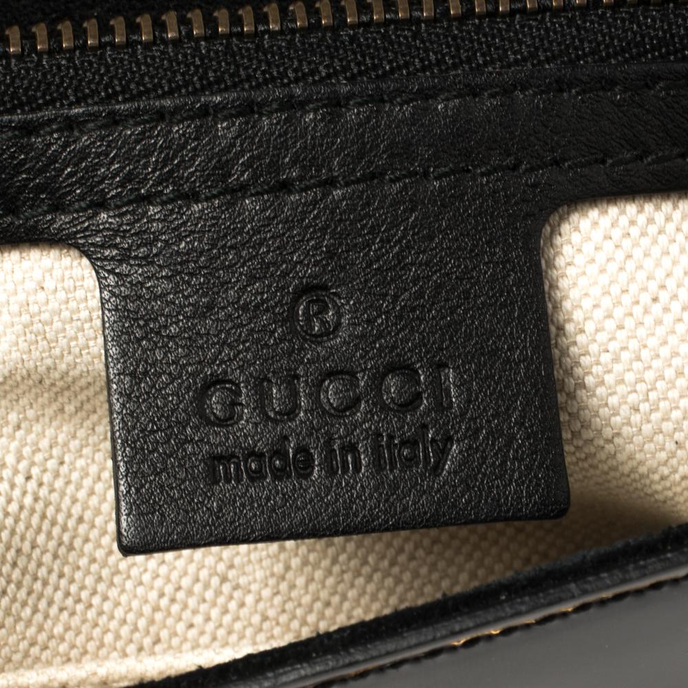 Gucci Black Patent Leather Large Bright Bit Shoulder Bag 1