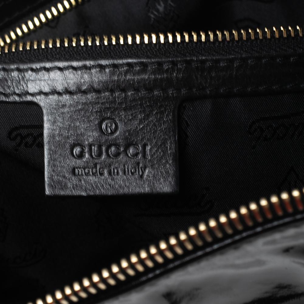 Gucci Black Patent Leather Large Hysteria Clutch 2