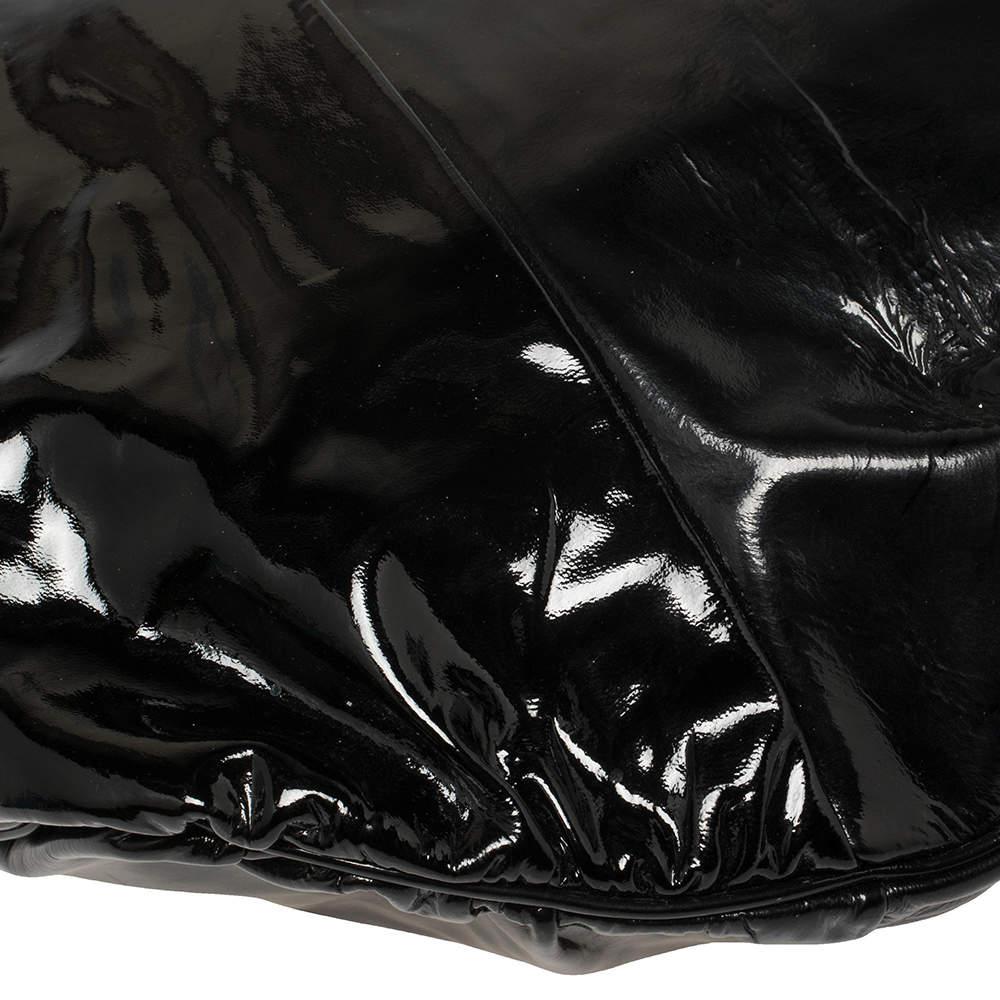 Gucci Black Patent Leather Large Hysteria Hobo For Sale 1