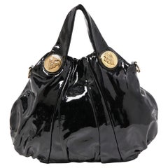 Gucci Black Patent Leather Large Hysteria Hobo