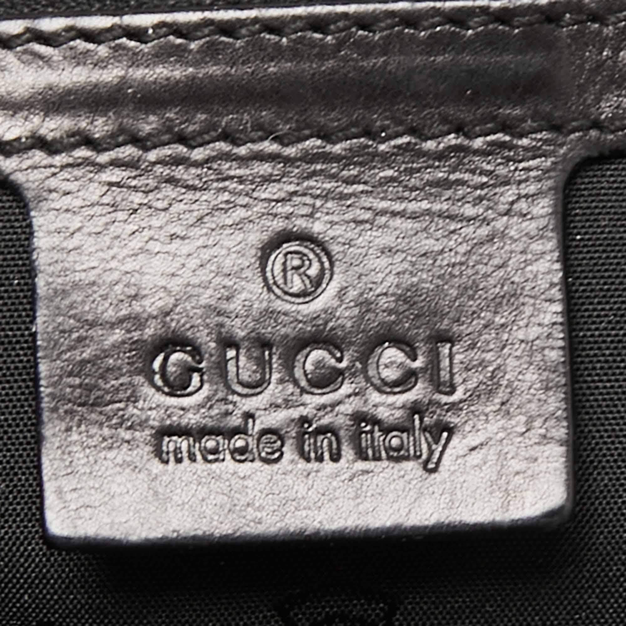 Gucci - Grand sac fourre-tout Hysteria en cuir verni noir en vente 7