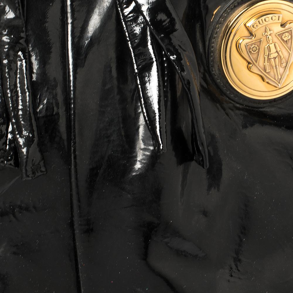 Gucci Black Patent Leather Large Hysteria Tote In Fair Condition In Dubai, Al Qouz 2