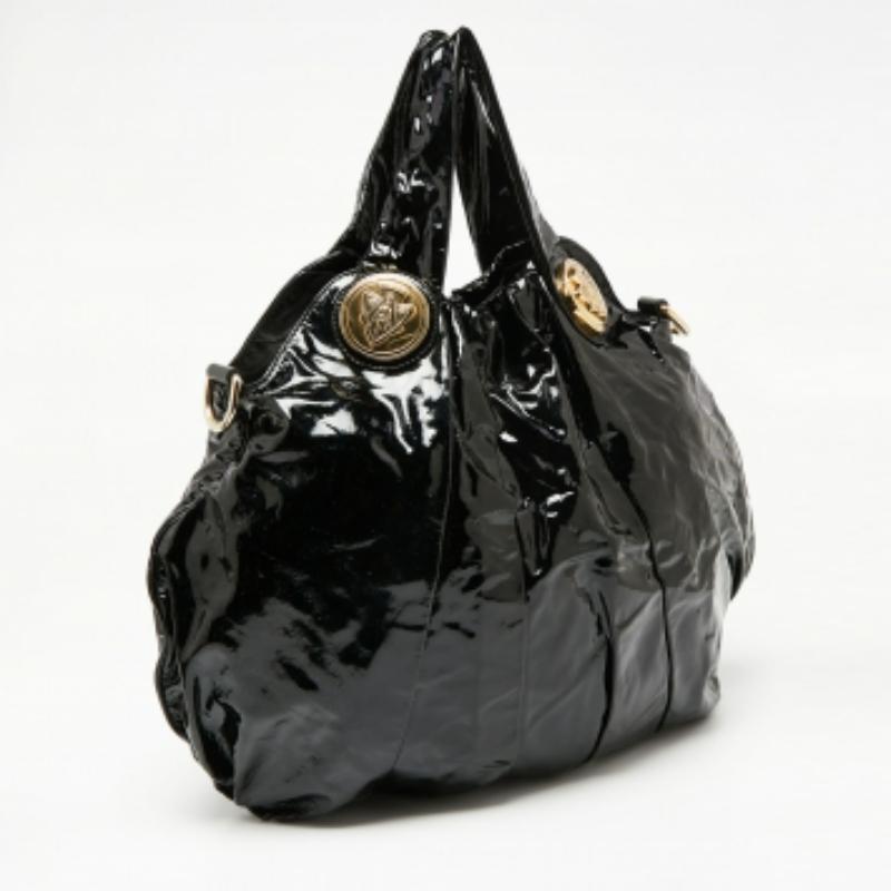 Gucci Tote grande Hysteria in vernice nera in vendita 2