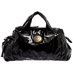 Gucci Black Patent Leather Large Hysteria Tote