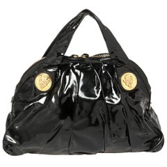 Gucci Black Patent Leather Large Hysteria Tote