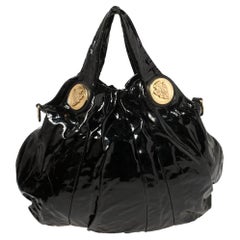 Gucci Black Patent Leather Medium Hysteria Hobo