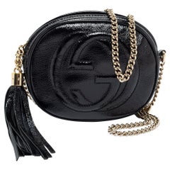 Gucci Black Patent Leather Mini Soho Chain Shoulder Bag