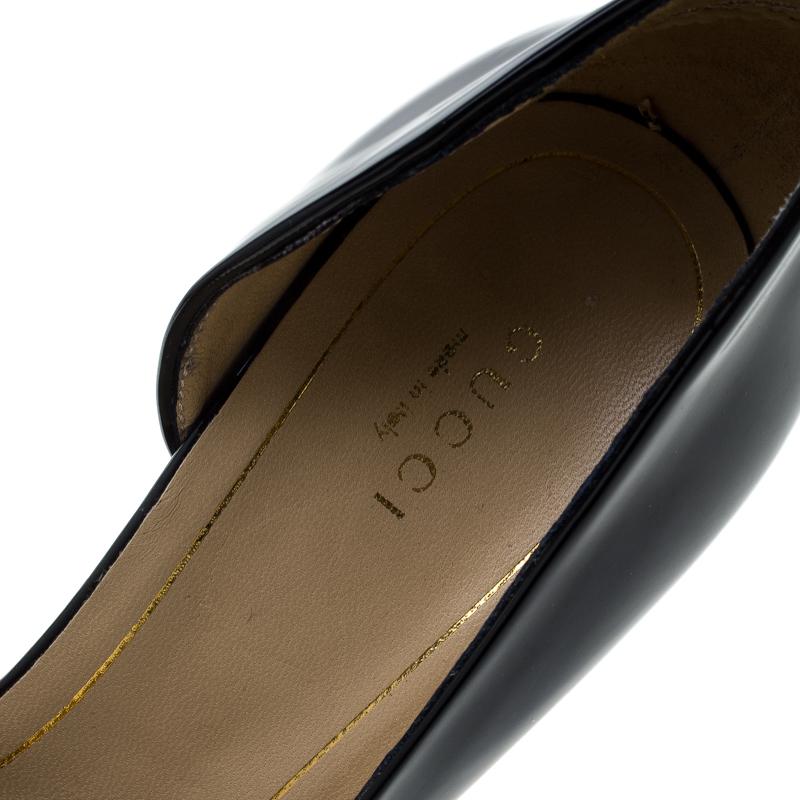 Gucci Black Patent Leather Noah Pointed Toe D'Orsay Pumps Size 39 2