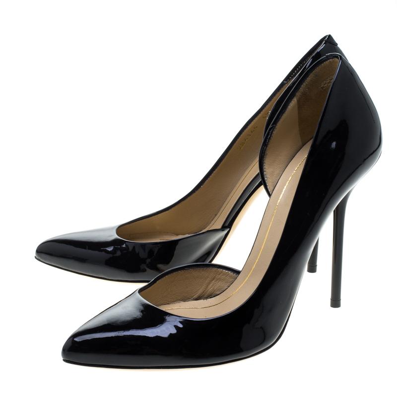 Gucci Black Patent Leather Noah Pointed Toe D'Orsay Pumps Size 39 3