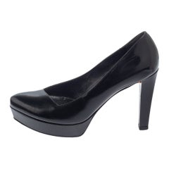 Gucci Black Patent Leather Platform Pumps Size 37.5