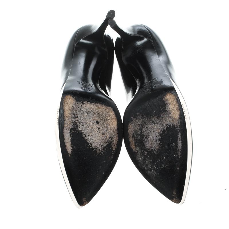 Gucci Black Patent Leather Pointed Toe Platform Pumps Size 37 1