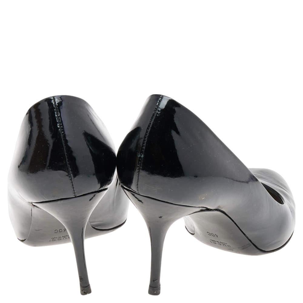 Gucci Black Patent Leather Pumps Size 40 1