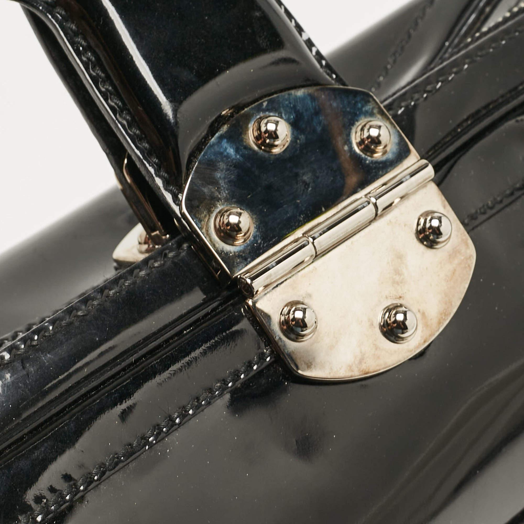 Gucci Black Patent Leather Romy Boston Bag 4