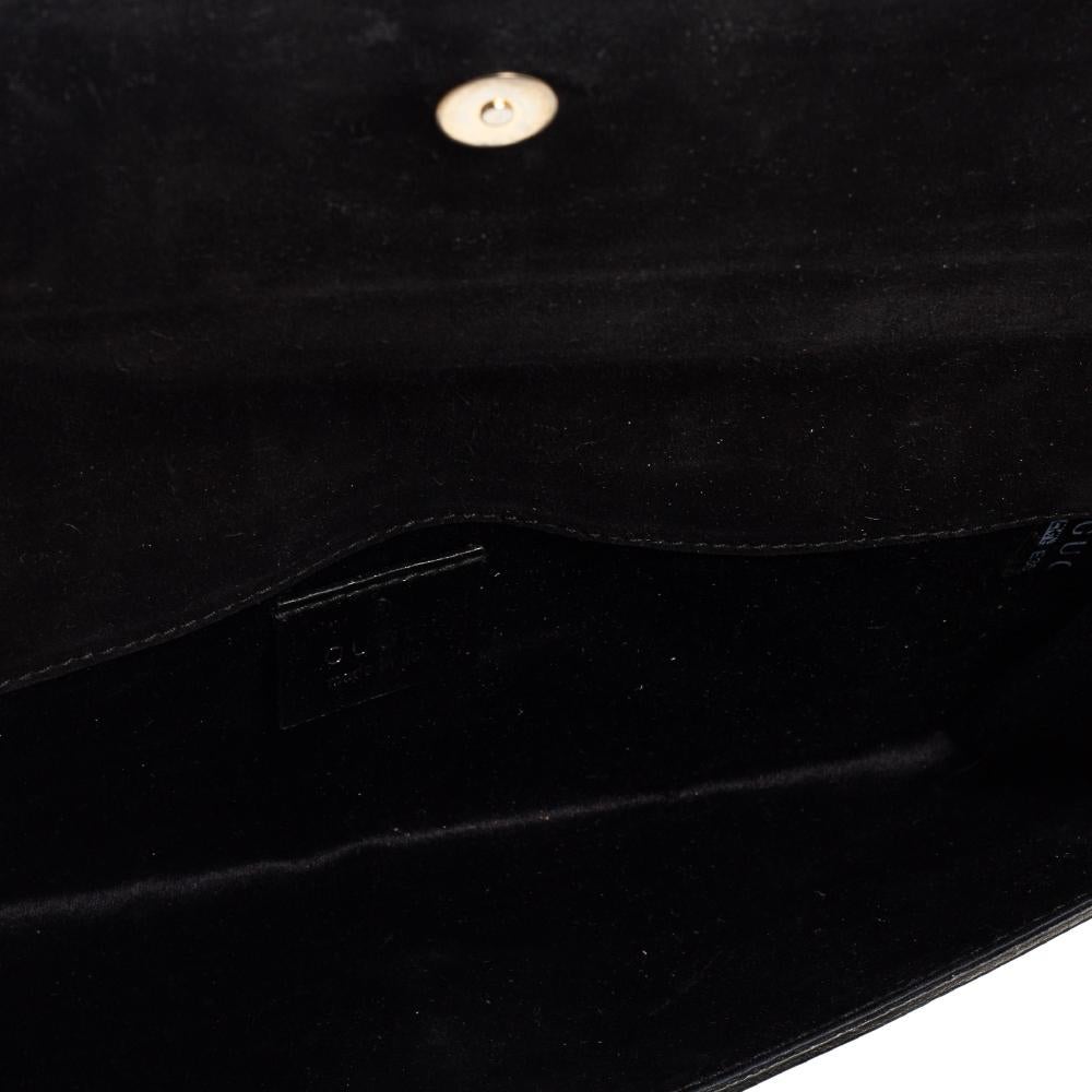 Gucci Black Patent Leather Romy Clutch 5