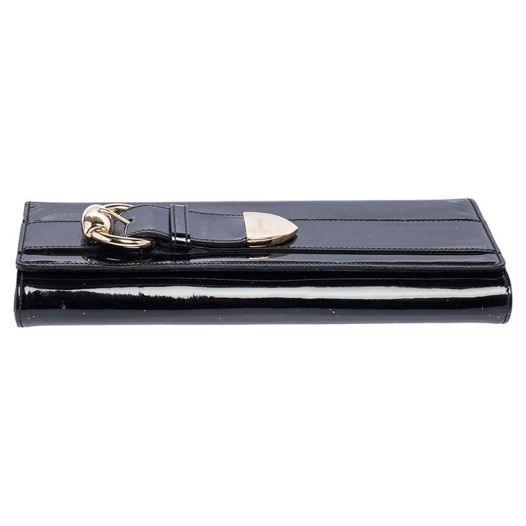 Gucci Black Patent Leather Romy Clutch For Sale 1