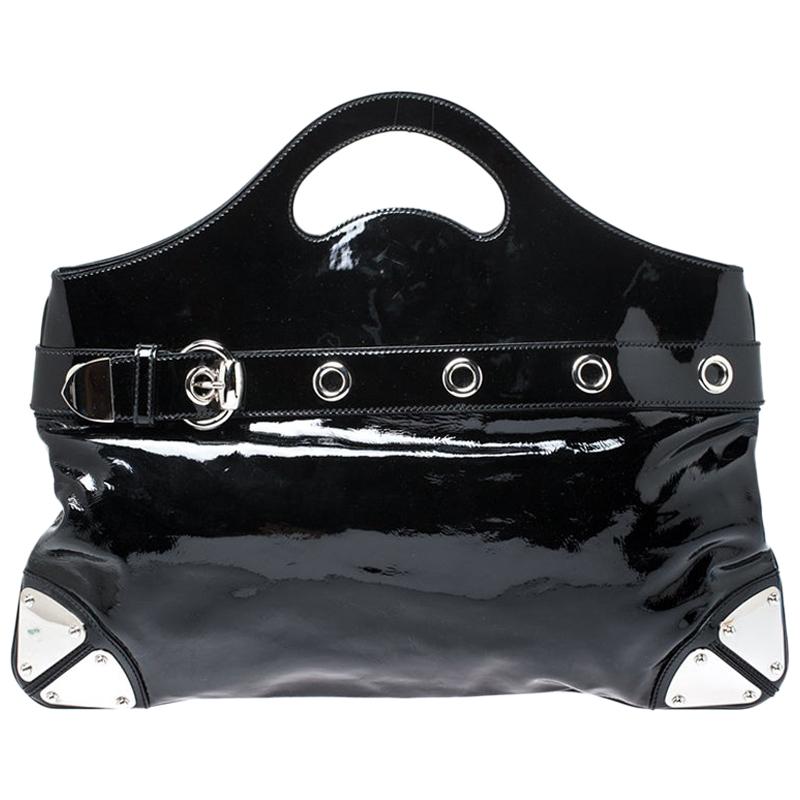 Gucci Black Patent Leather Romy Tote