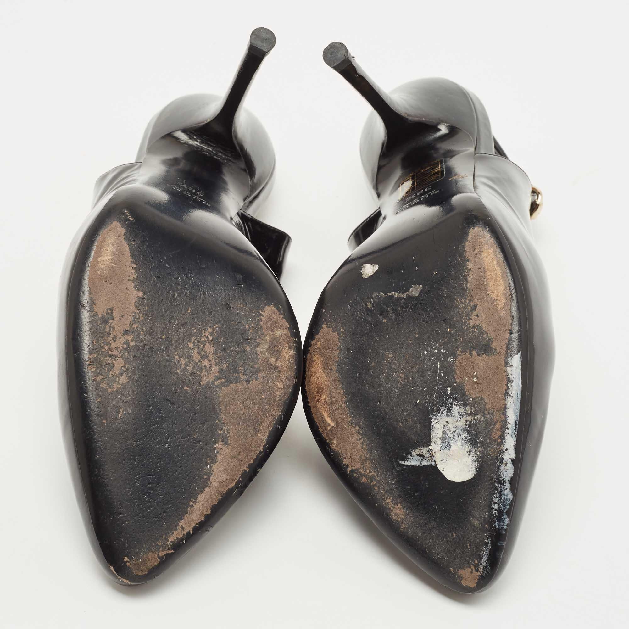 Gucci Black Patent Leather Slingback  Pumps Size 38.5 2