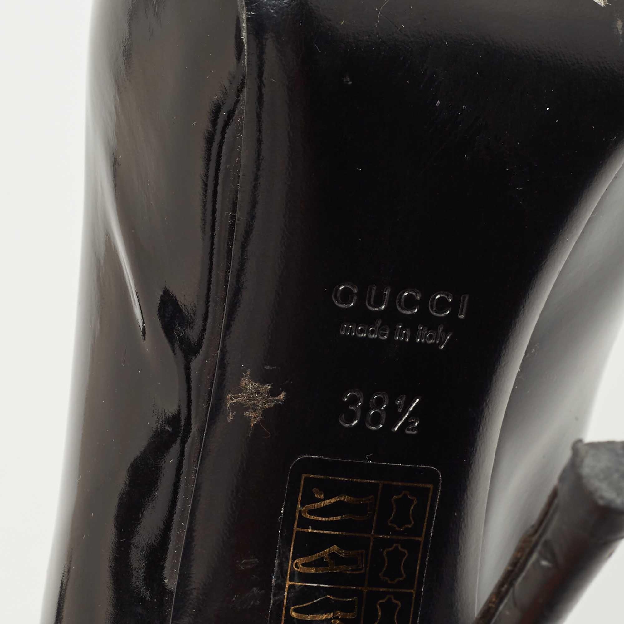 Gucci Black Patent Leather Slingback  Pumps Size 38.5 4