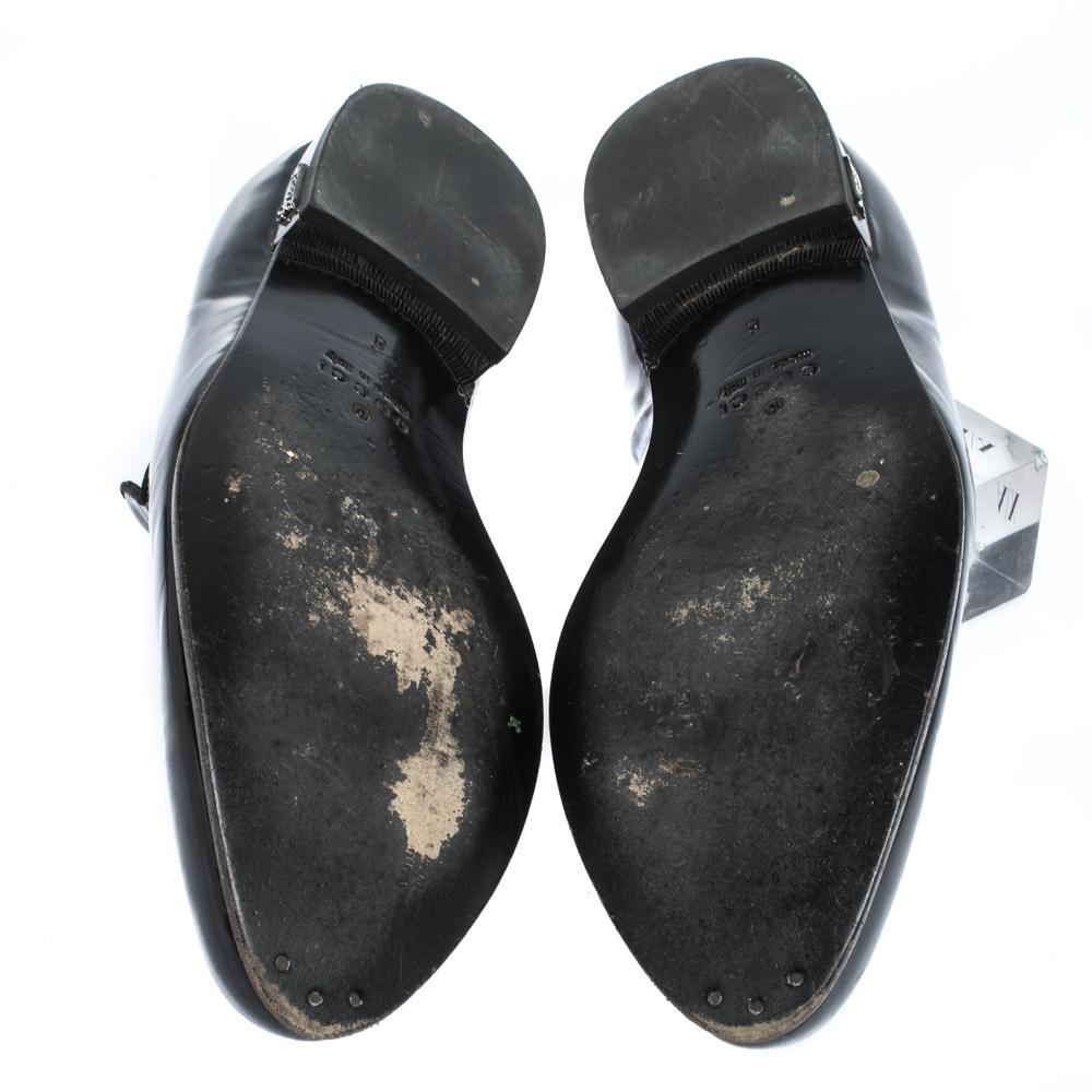 Gucci Black Patent Leather Smoking Slippers Size 42 In Good Condition In Dubai, Al Qouz 2