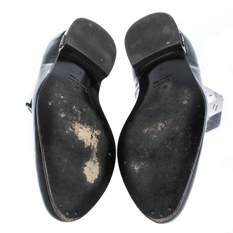 Gucci Black Patent Leather Smoking Slippers Size 42 For Sale at 1stDibs
