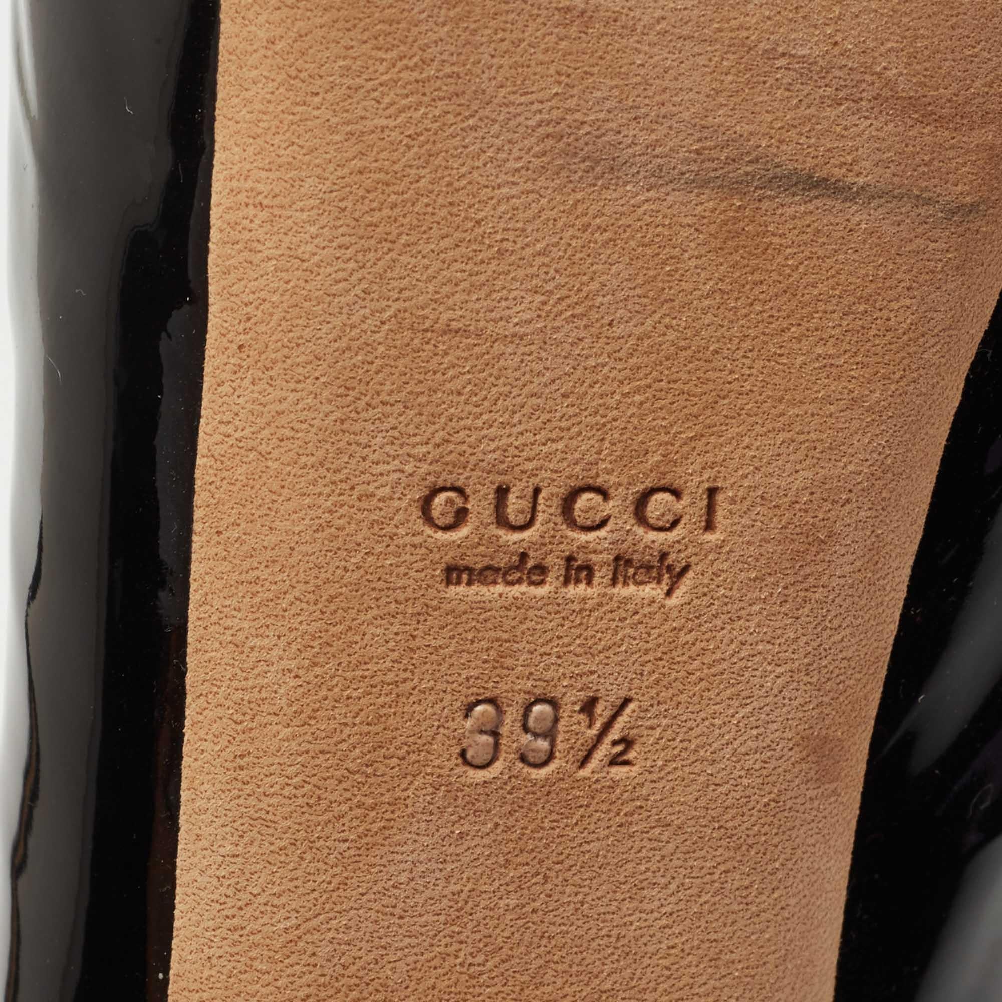 Gucci - Sandales Sofia en cuir verni noir - Taille 39,5 3