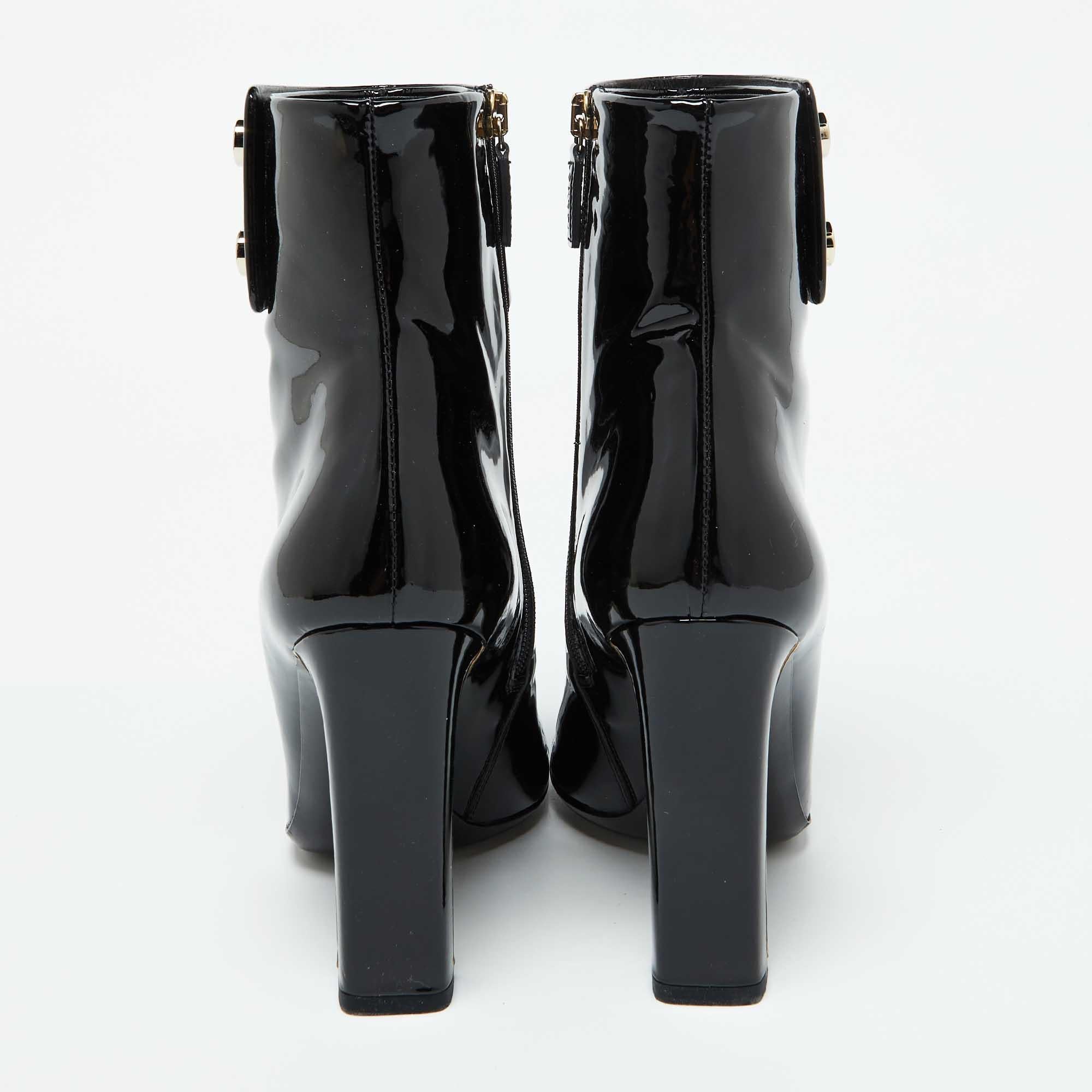 De las mujeres Gucci Botines de charol negro Vernice Talla 37.5