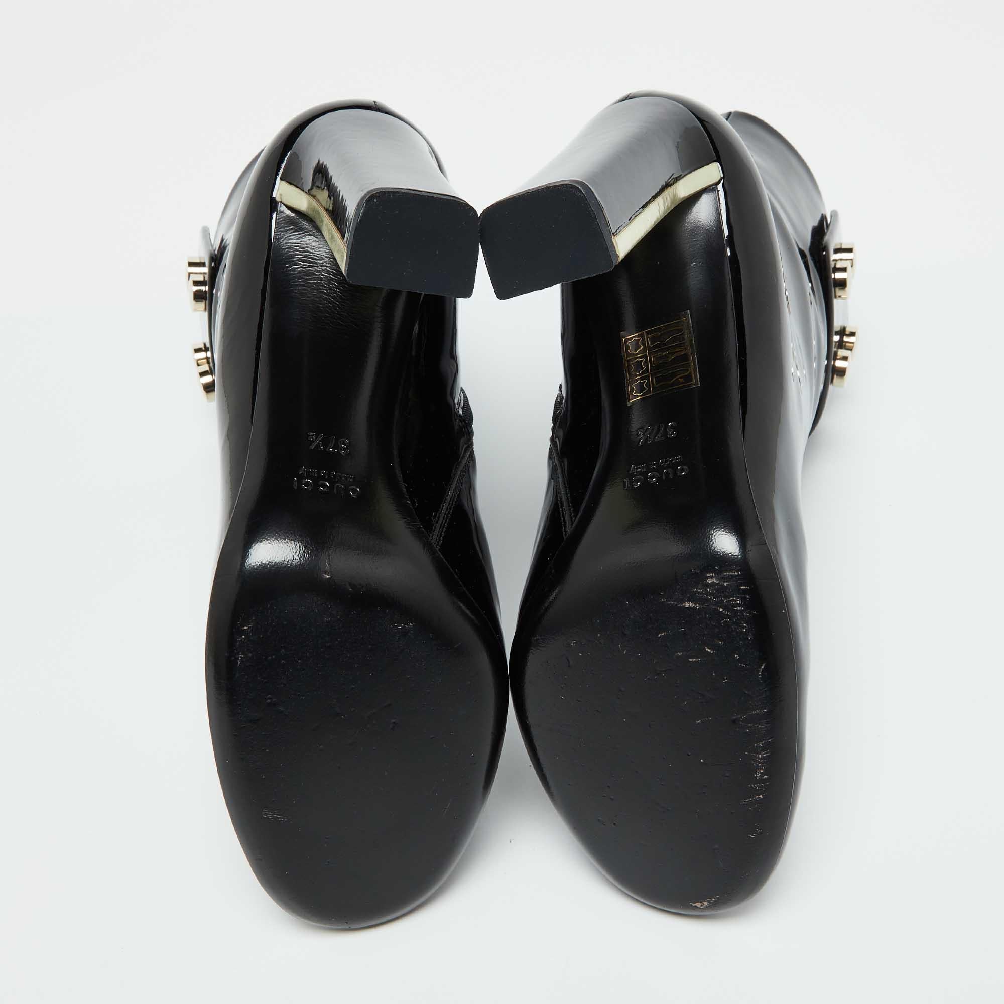 Gucci Botines de charol negro Vernice Talla 37.5 1
