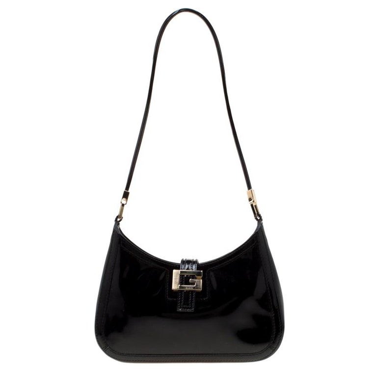 Gucci Black Patent Leather Vintage Shoulder Bag For Sale at 1stDibs ...