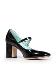Gucci Black Patent Lois Bee Mary Jane Pumps Size IT 38.5