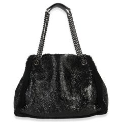 Gucci Black Patent Shearling Medium Soho Hobo