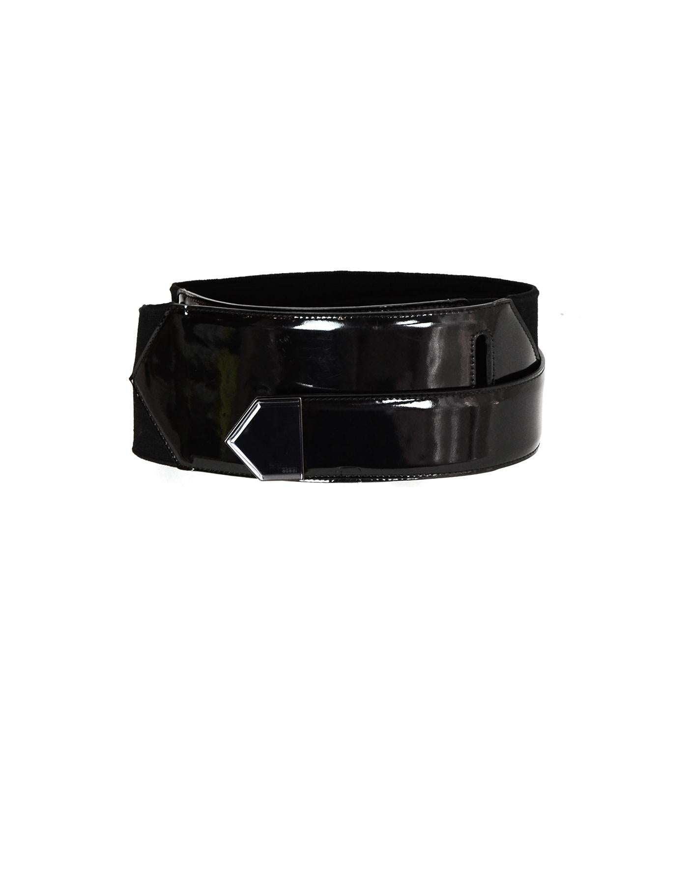 Gucci Black Patent Wrap Belt sz 34 rt $750 In Excellent Condition In New York, NY
