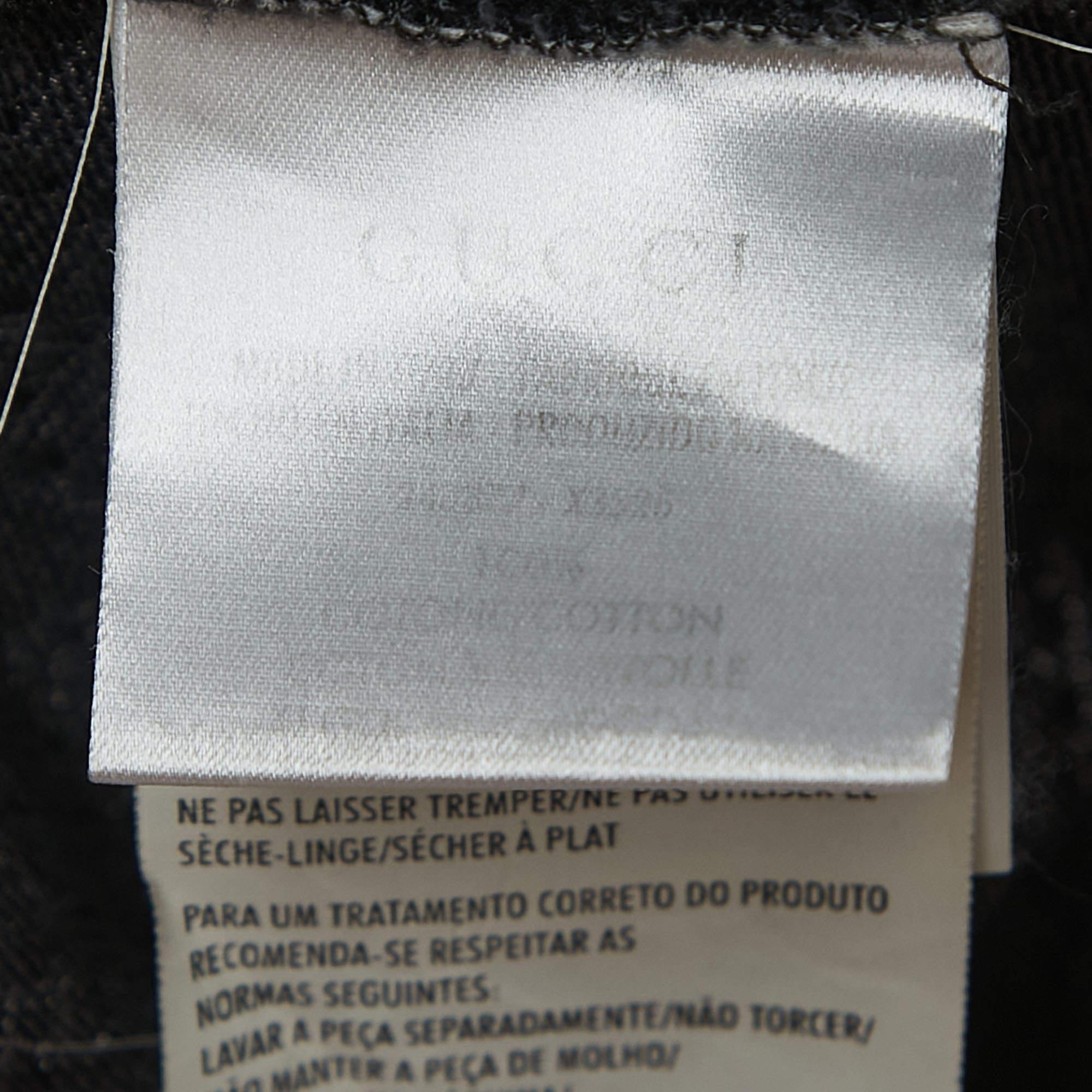 Gucci Black Patterned Cotton Web Stripe Detailed Polo T-Shirt XS 1
