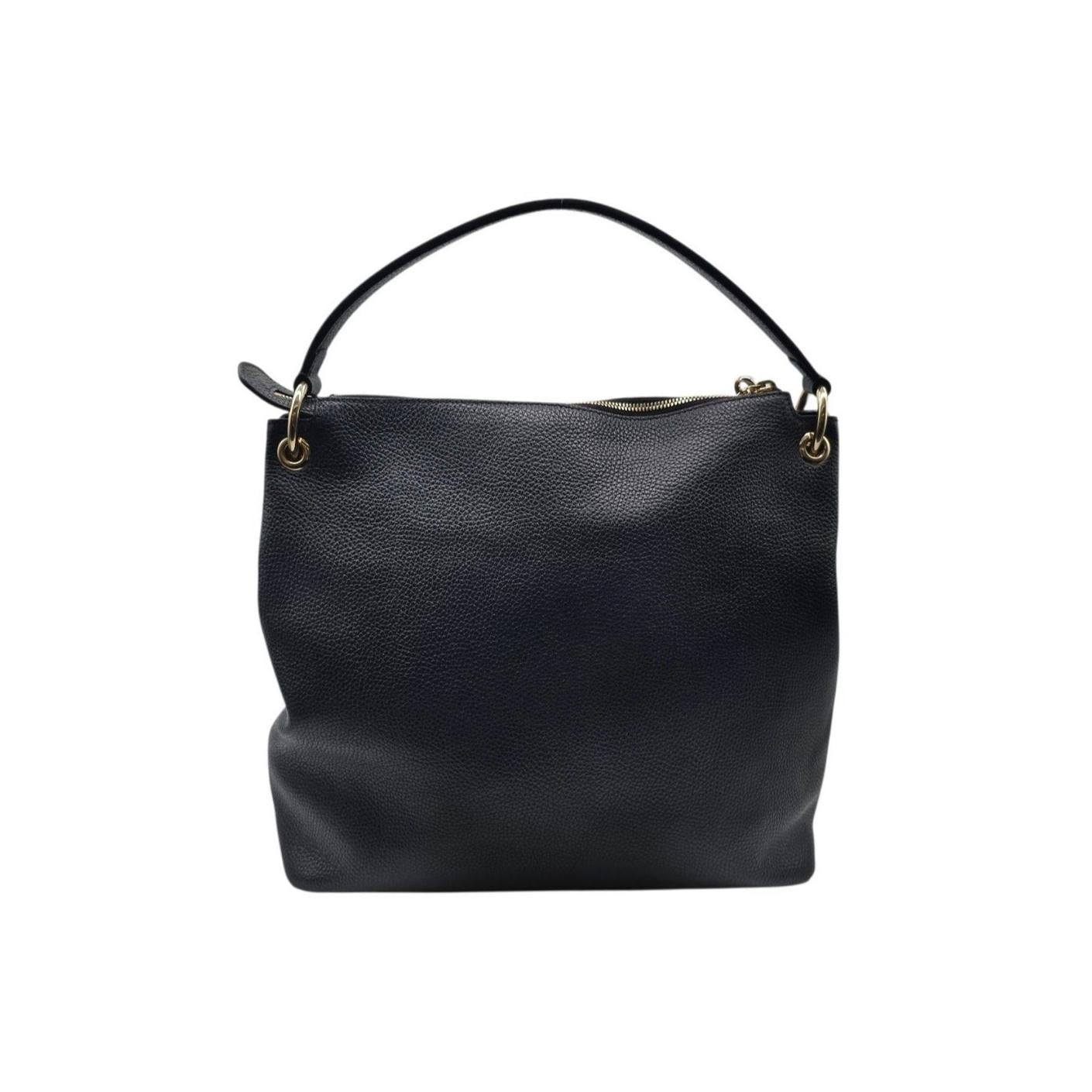 Gucci Black Pebbled Calfskin Large Soho Tassel Shoulder Bag In Excellent Condition For Sale In Scottsdale, AZ