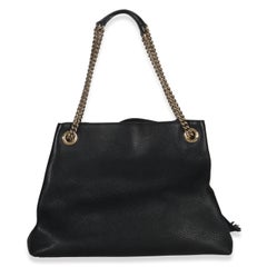 Gucci Black Pebbled Calfskin Medium Soho Chain Shoulder Bag