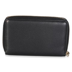 Gucci Black Pebbled Calfskin Medium Soho Zip Around Wallet