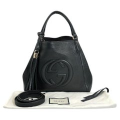 Gucci Black Pebbled Calfskin Small Soho Hobo