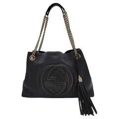 Gucci - Tote a catena Soho in pelle di vitello nera e ciottoli