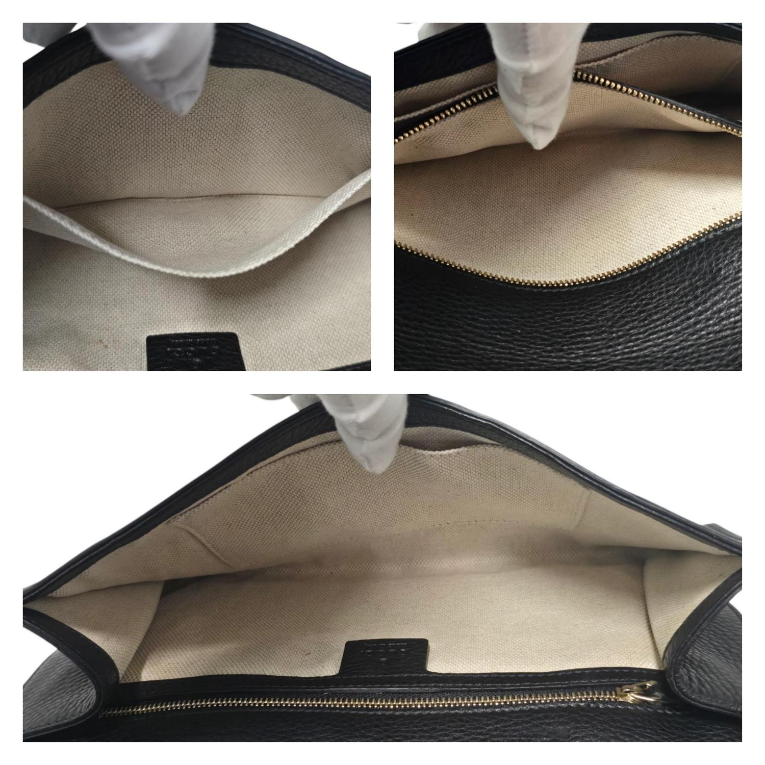 Gucci Pochette con nappe Soho in pelle di vitello nera in vendita 6