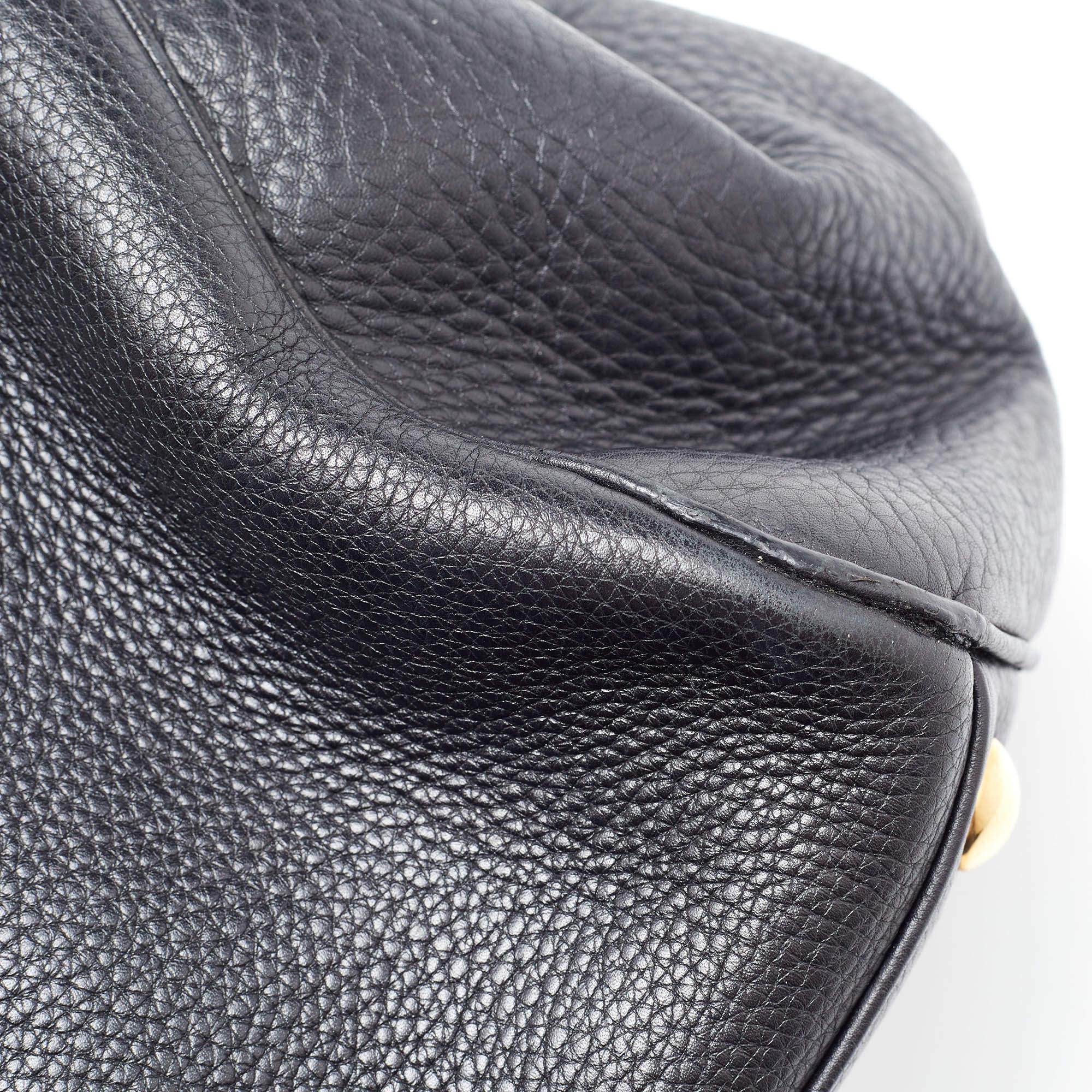 Gucci Black Pebbled Leather 1973 Tote 3