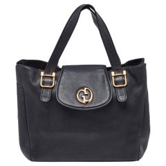 Gucci Black Pebbled Leather 1973 Tote