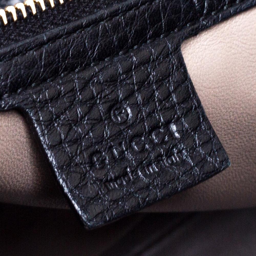 Gucci Black Pebbled Leather Lady Tassel Tote 1