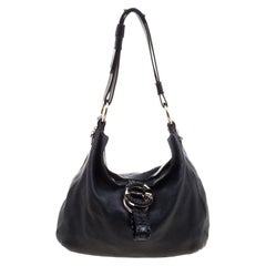 Gucci Black Pebbled Leather Large Wave Hobo