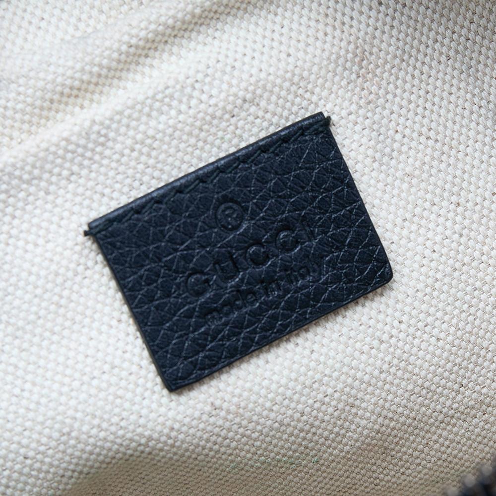 Women's Gucci Black Pebbled Leather Logo Web Belt Bag