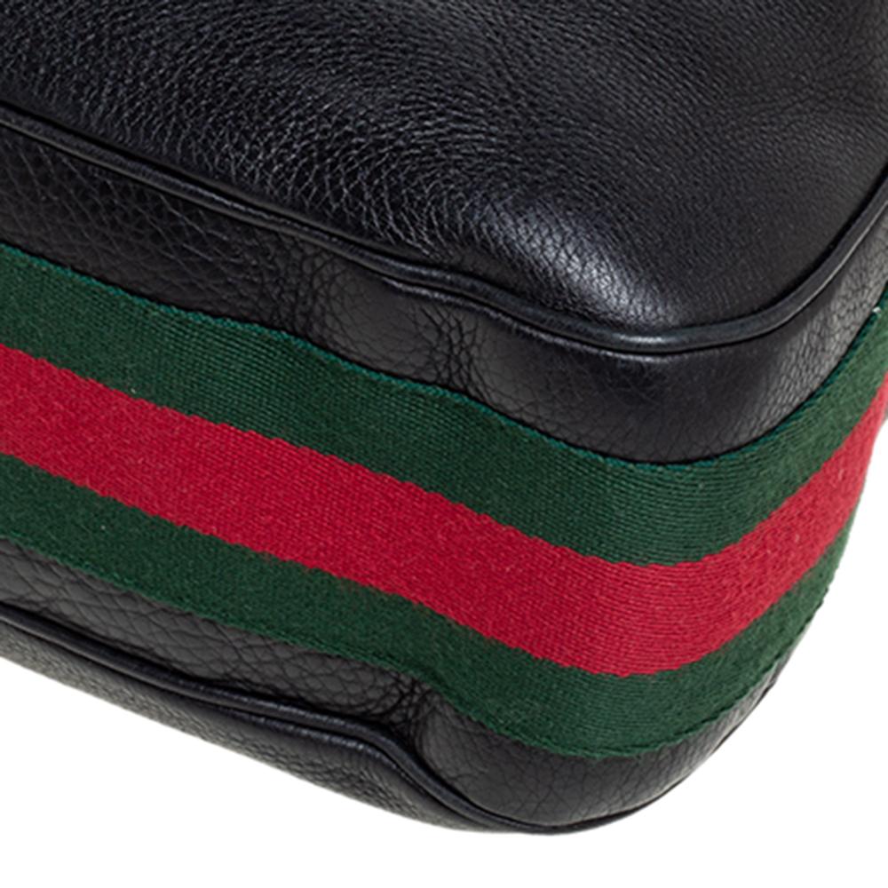 Gucci Black Pebbled Leather Medium Heritage Shoulder Bag 7