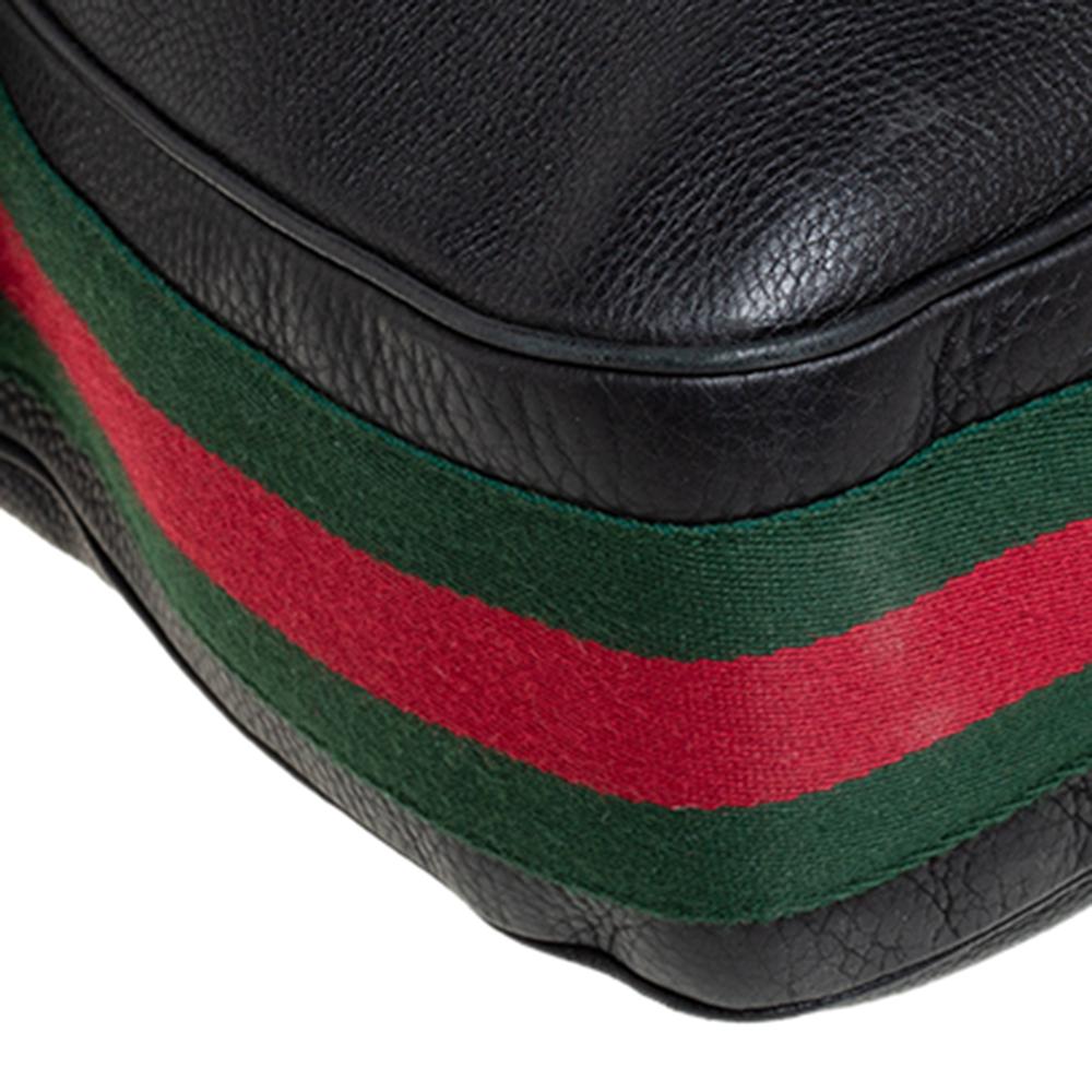 Gucci Black Pebbled Leather Medium Heritage Shoulder Bag 8