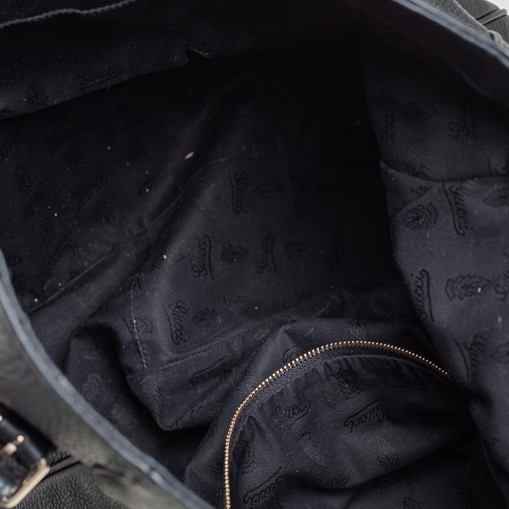 Gucci Black Pebbled Leather Medium Heritage Shoulder Bag 1