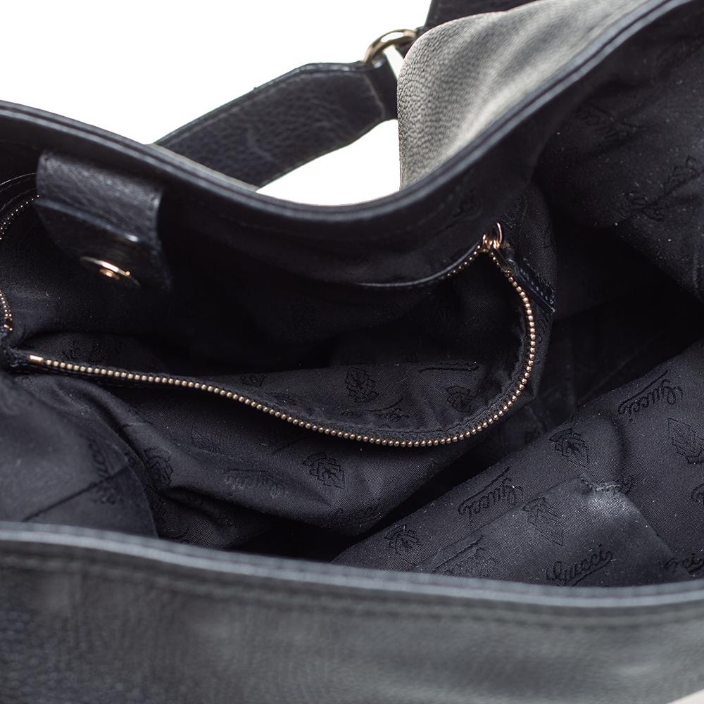 Gucci Black Pebbled Leather Medium Heritage Shoulder Bag 2