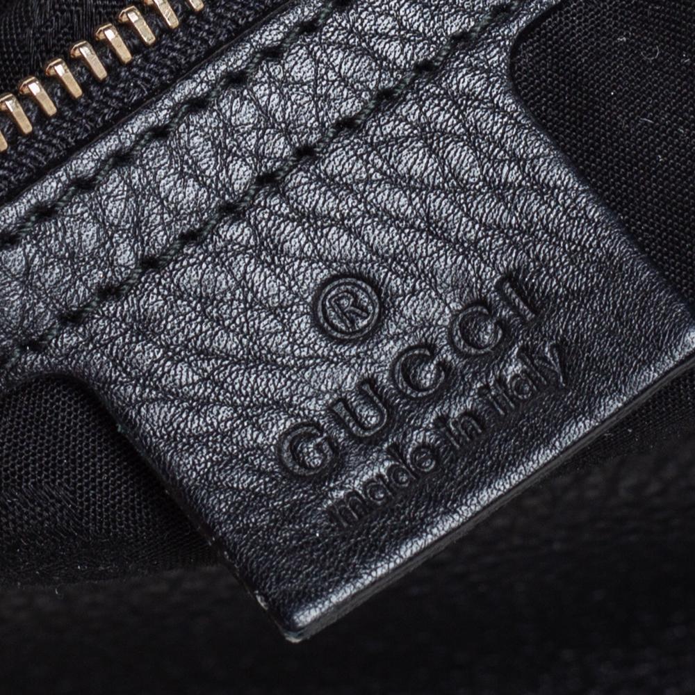 Gucci Black Pebbled Leather Medium Heritage Shoulder Bag 4